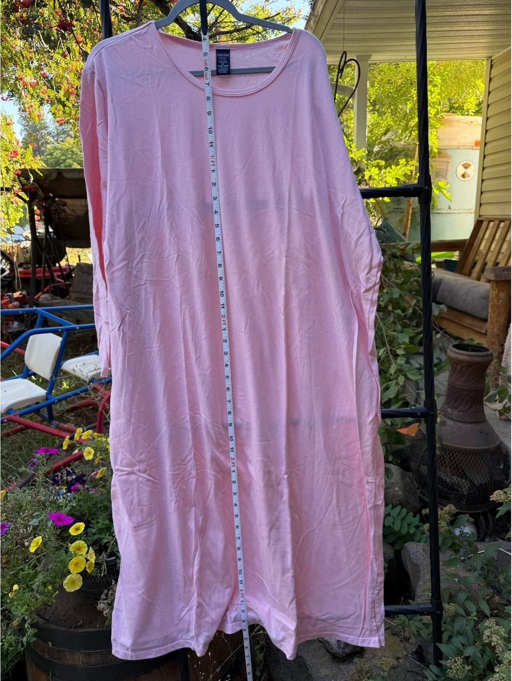 Lands' End Women's Plus Size 3X Pink Long Sleeve Casual Dress